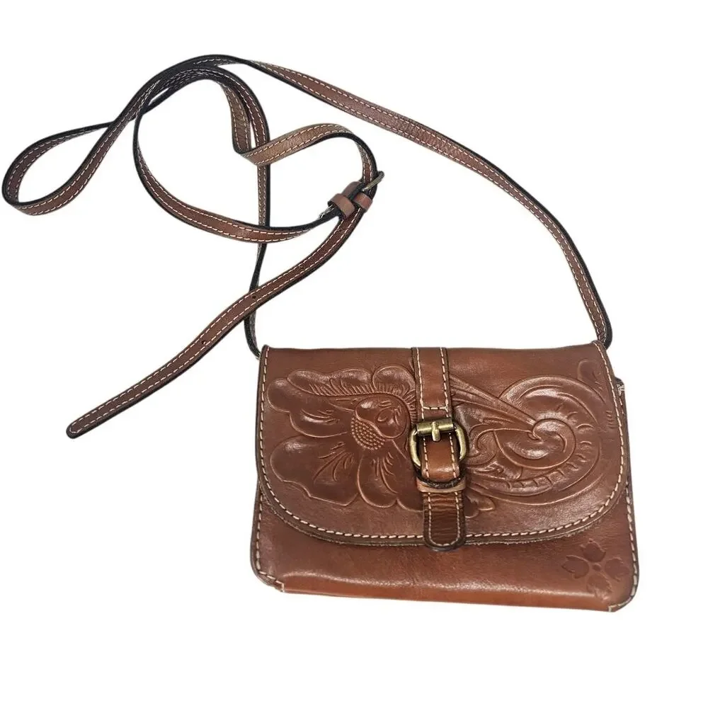 Patricia Nash Torri Tooled Crossbody Bag Small Crossbody Boho Western Cottage